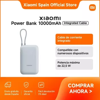 Power Bank Xiaomi BHR9073GL 10000 mAh su integruotu kabeliu
