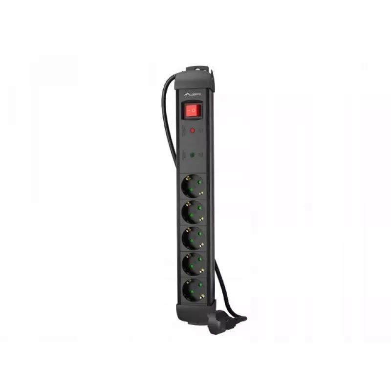 Lanberg SP1-05F-0300-BK Prailgintuvas 3 m 5 lizdų juodas