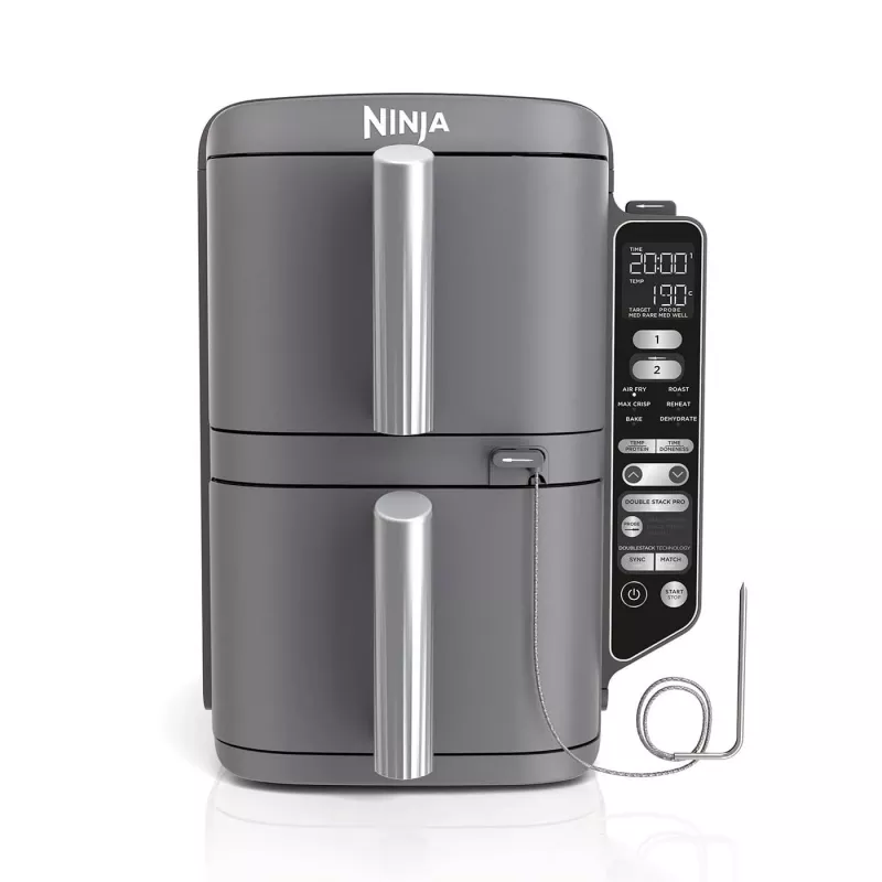 Ninja Double Stack XL oro gruzdintuvė 2 skyriai su temperatūros zondeliu SmartCook 9,5 L SL451EU