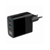 Gembird TA-UC-PDQC30LCD-BK-02 universalus greitasis kroviklis, juodas, 30 W, AC, vidaus naudojimui