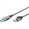 Goobay Ethernet-Cable USB-A 3.0 į RJ45 Slim 3 m - jungia maršrutizatorių, modemą (74396)