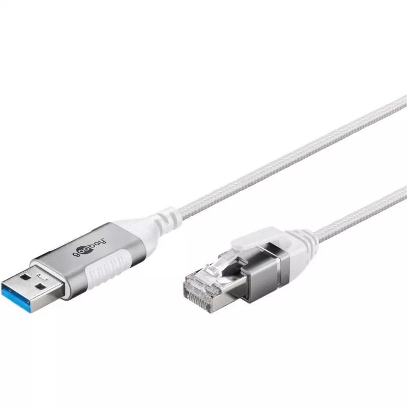 Goobay Ethernet-Cable USB-A 3.0 į RJ45 Slim 1 m – jungia maršrutizatorių, modemą (74377)