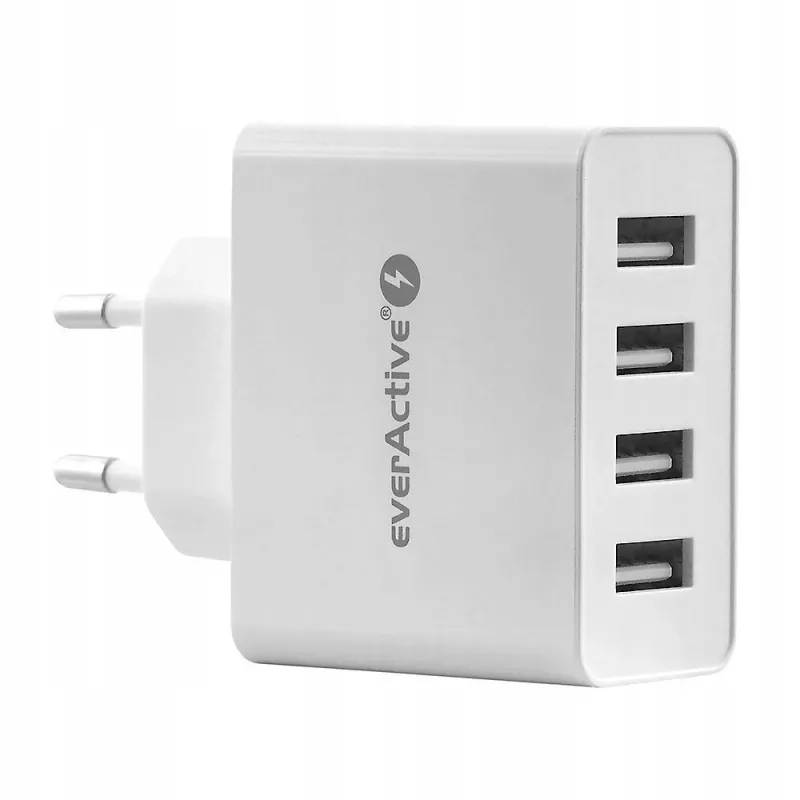 Kroviklis everActive SC400 su 4x USB prievadais, bendra 5A išvestimi, baltas