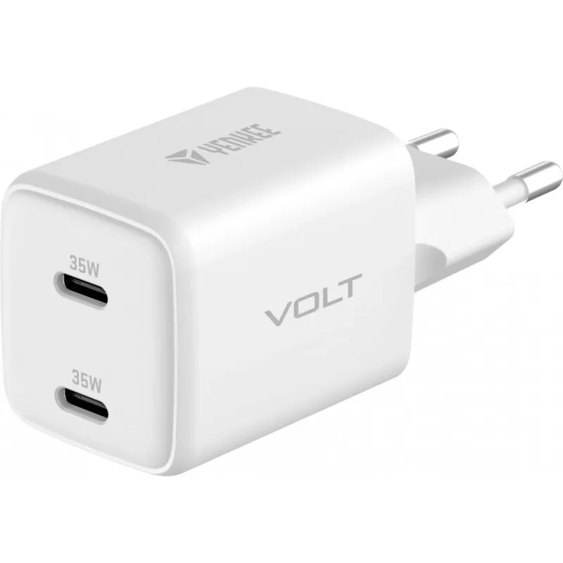 Sieninis USB-C įkroviklis YENKEE G35D 2x18W Power Delivery 3.0 3A