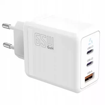 Įkroviklis TB AZTBXUL3USB65WW — 65W USB-C Power Delivery su 2 prievadais (1x USB-C, 1x USB-A)