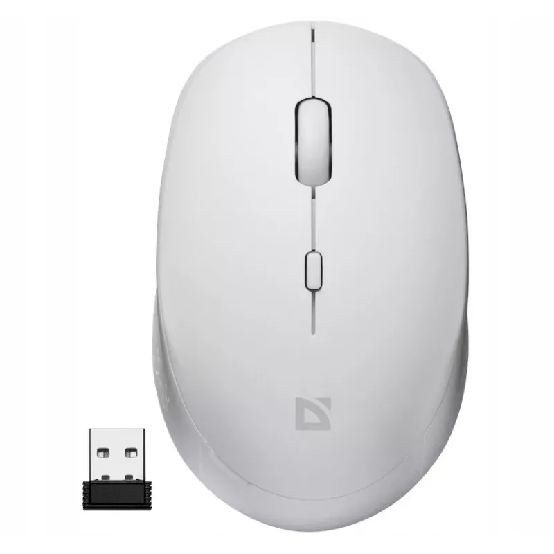 Belaidė pelė tyliu spragtelėjimu AURIS MB-027 800/1200/1600 DPI balta