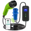 Qoltec Mobile EV automobilio įkroviklis reguliuojamas 2in1 Type2 | 7kW | 230V | CEE 3 kištukas | Wi-fi | LCD | Nešiojamas | Sieninis | 5m