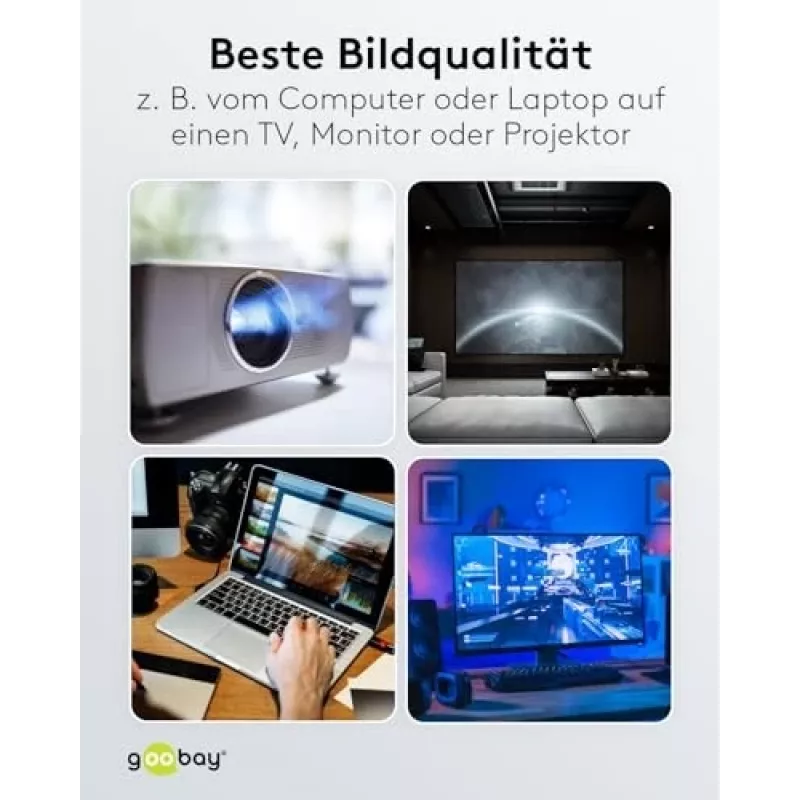 64836 GOOBAY DisplayPort 1.2 į HDMI adapterio laidas 1.4 4K @ 30Hz / itin spartus HDMI laidas / paauksuota jungtis nepriekaištingam signalui / nešiojamam kompiuteriui