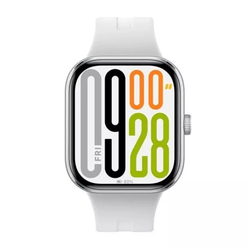 Išmanusis laikrodis Xiaomi Watch 5 sidabrinis, 2,07 colio (5,26 cm) AMOLED, 47,5 mm korpusas, TPU dirželis, 5 ATM, 24 dienų baterija