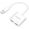 LogiLink USB-C garso adapteris USB-C/M į 2x USB-C/F 60W PD baltas