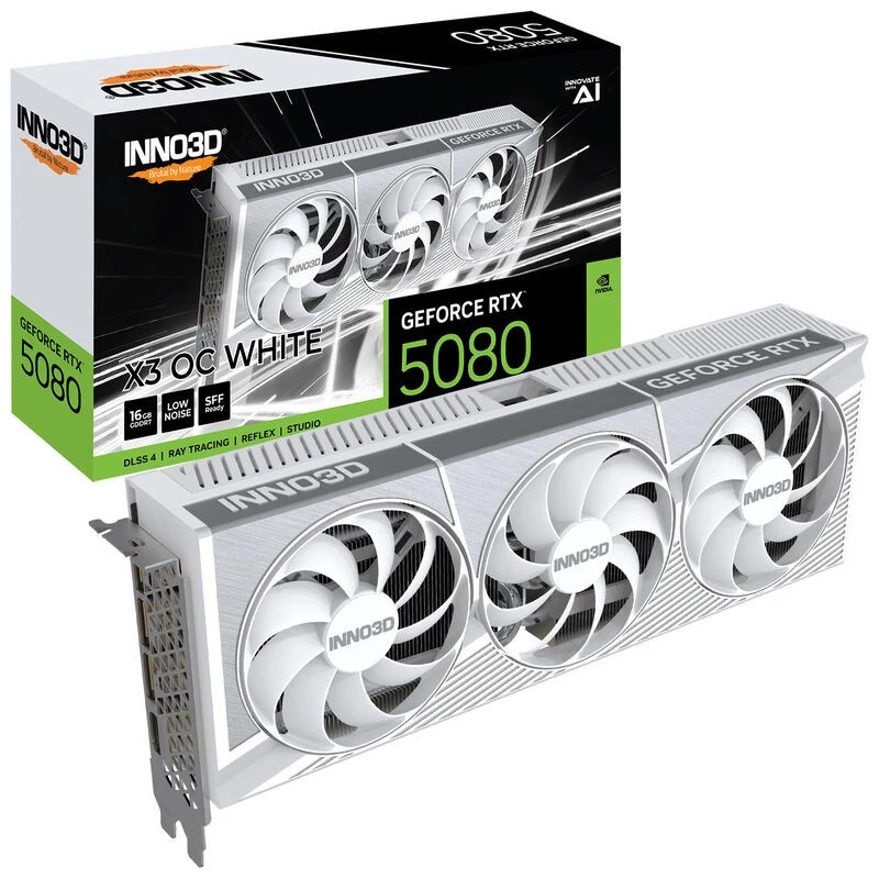 INNO3D GeForce RTX 5080 X3 OC White 16 GB GDDR7 vaizdo plokštė