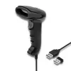 Nešiojamas brūkšninių kodų skaitytuvas QOLTEC 50868 – 1D/2D lazerinis skaitytuvas, USB laidinis ir belaidis, veikimo atstumas 600 mm, juodas