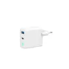 Gembird TA-UC-PDQC65L-W-01 universalus greitasis mobiliojo įrenginio įkroviklis, balta spalva, AC, 65W, GaN