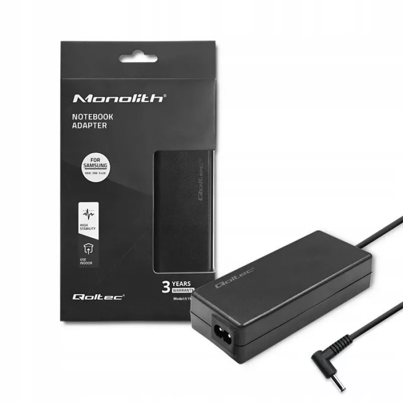 Maitinimo adapteris QOLTEC 65W 19V 3.42A nešiojamiesiems kompiuteriams