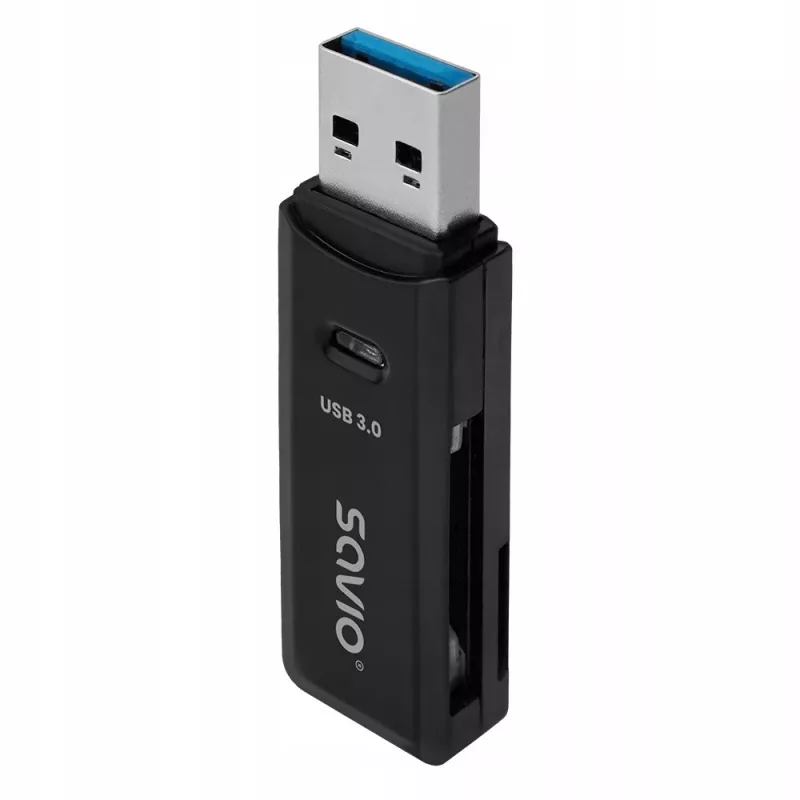 Kortelių skaitytuvas SAVIO AK-64 USB 3.2 Gen 1 Type-A, MicroSD lizdas, 5000 Mbit/s, juodas