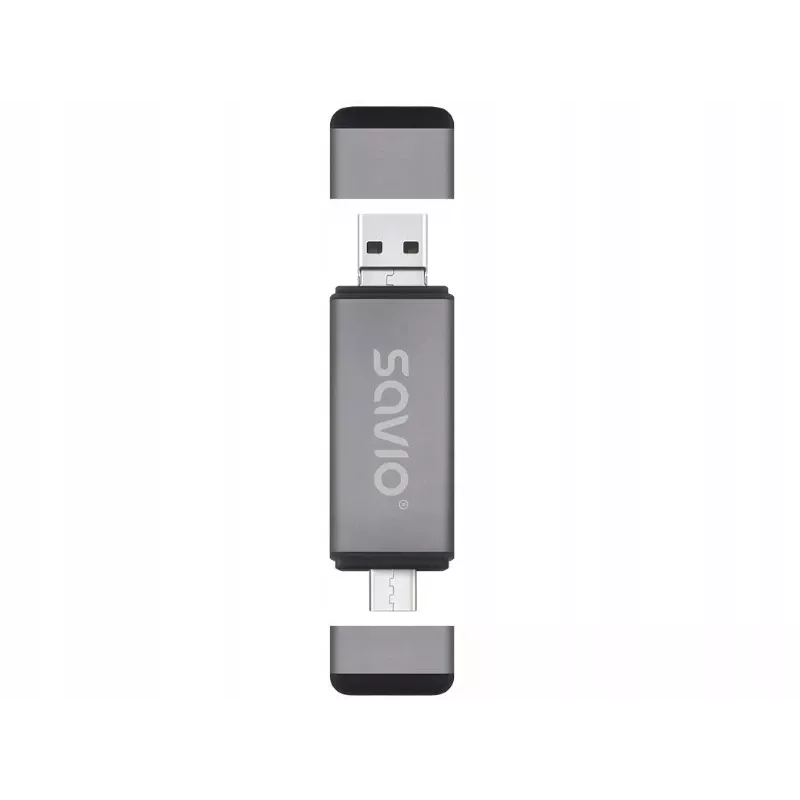 Kortelių skaitytuvas SD 3v1, USB-C + USB-A 2.0 + Micro USB