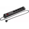 Lanberg SP1-05E-0300-BK apsauginis ilgintuvas su 5 lizdais ir 3 m laidu