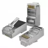 Modulinė RJ45 jungtis QOLTEC 54554 CAT5e FTP, 100 vnt., sidabrinė, plastikinė, 11×22×18 mm