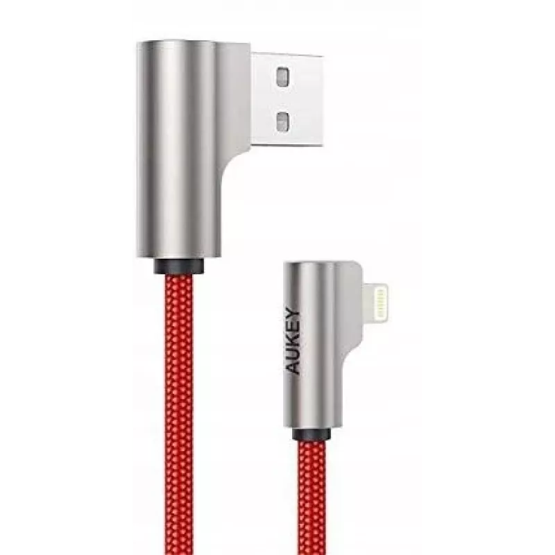 USB į Lightning laidas Aukey CB-AL01 Raudonas – Nailono pintas laidas Apple įrenginiams