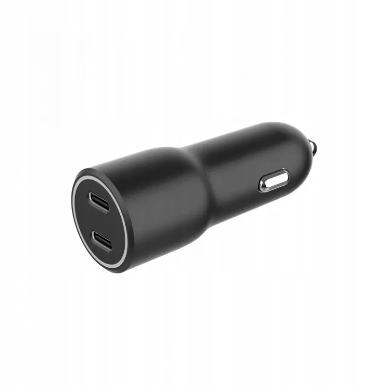 Automobilinis maitinimo adapteris Gembird TA-UC-C2PD40-CAR-01 (40W, 2xUSB-C PD) juodas