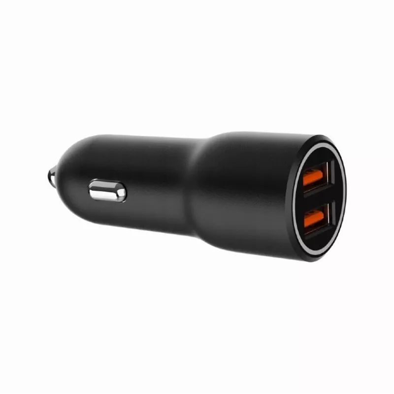 Automobilinis mobiliojo įrenginio įkroviklis Gembird TA-UC-A2QC36-CAR-01, 36 W, 12–24 V, cigaretinis kištukas, juodas