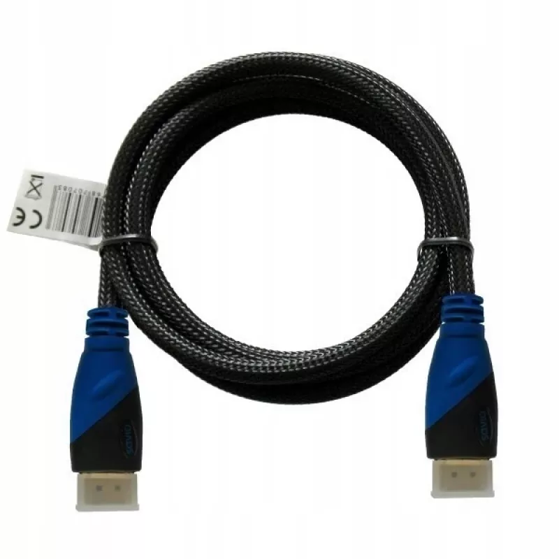 HDMI kabelis SAVIO CL-02 1,5 m — HDMI 1.4, 4096×2160, ARC, Ethernet, paauksuoti kontaktai