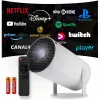 Projektorius HY300 Pro su WiFi, nuotolinio valdymo pultu, Android TV, 130 colių, 4K Full HD, LED