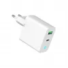 Sieninis įkroviklis GEMBIRD, Universalus, 1× USB Type-C 20W, 1× USB-A 3.0 QC 18W, LED indikatorius, Baltas