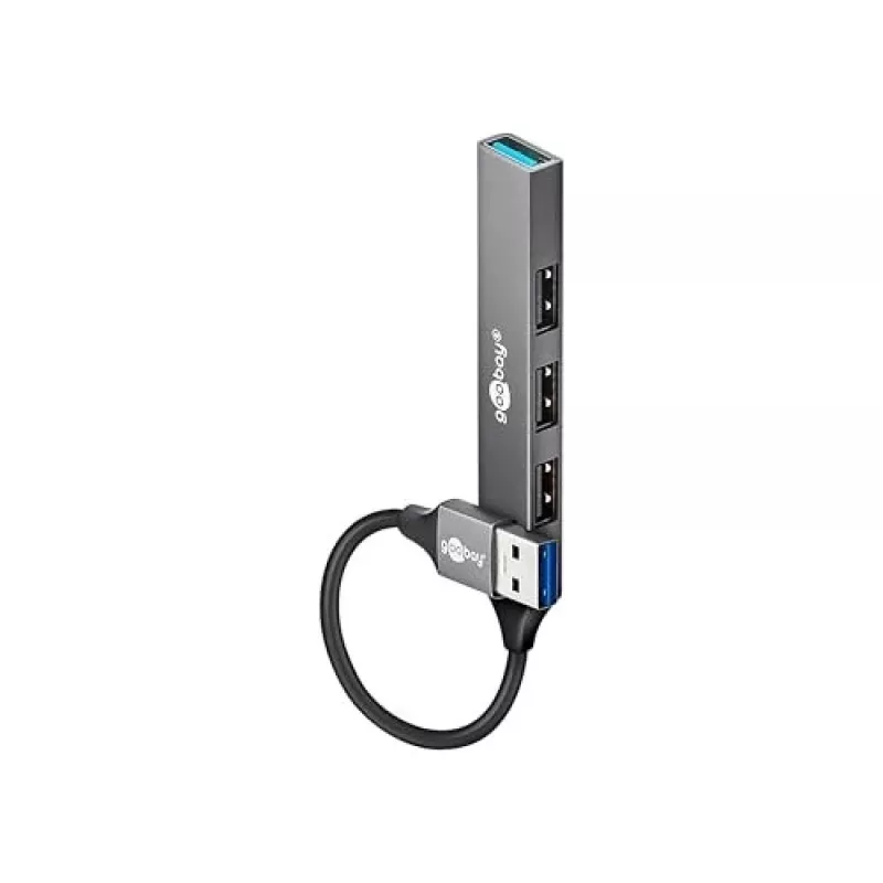Goobay USB Hub 74456 4 prievadų USB-A 5000 Mbit/s šviesiai pilkas