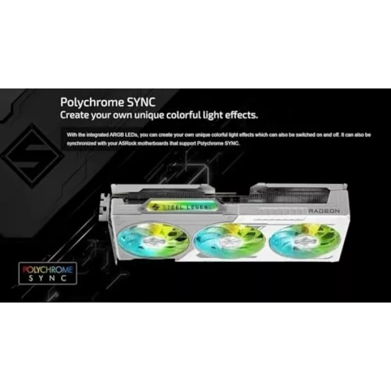 Vaizdo plokštė ASRock AMD Radeon RX 9060 XT Steel Legend 16GB OC