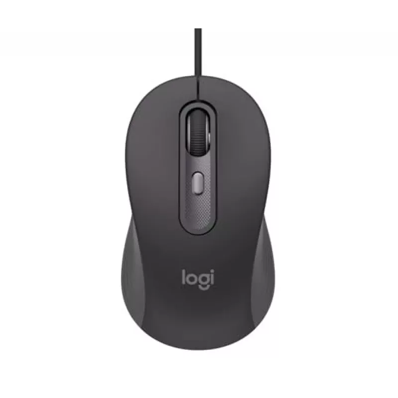 Logitech Signature Wired M520 versijai skirta laidinė optinė pelė USB-C Plug-and-Play Windows/Mac/Chrome/PC/nešiojamiesiems kompiuteriams - grafito spalva