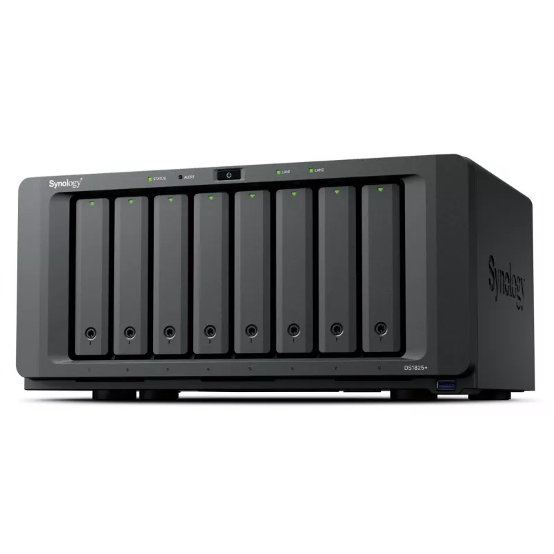 Synology DiskStation DS1825+ NAS/serveris saugojimui Ryzen Embedded V1500B 8 GB DDR4 0 TB Juoda