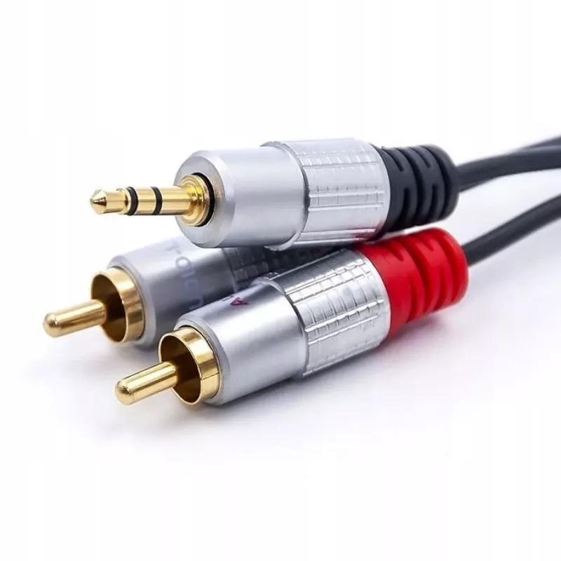 Qoltec 52340 garso laidas 2 m 2xRCA 3.5 mm juodas