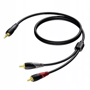 3,5 mm lizdo stereo vyriškas į 2x RCA/Cinch vyrišką garso kabelį Procab 1KPCL049 5 m