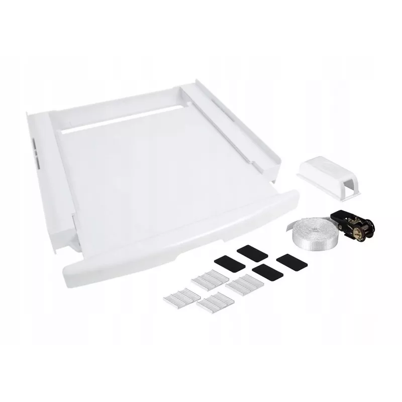 Statymo rinkinys WHIRLPOOL C00855467 60x60 cm skalbimo mašinai ir džiovyklai, ištraukiama lentyna, diržas ir neslystančios pagalvėlės