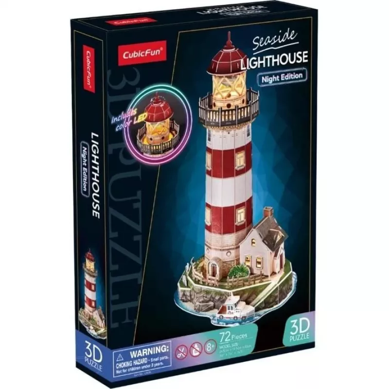 Puzzle 3D 72 dalių Žibintai naktinė versija