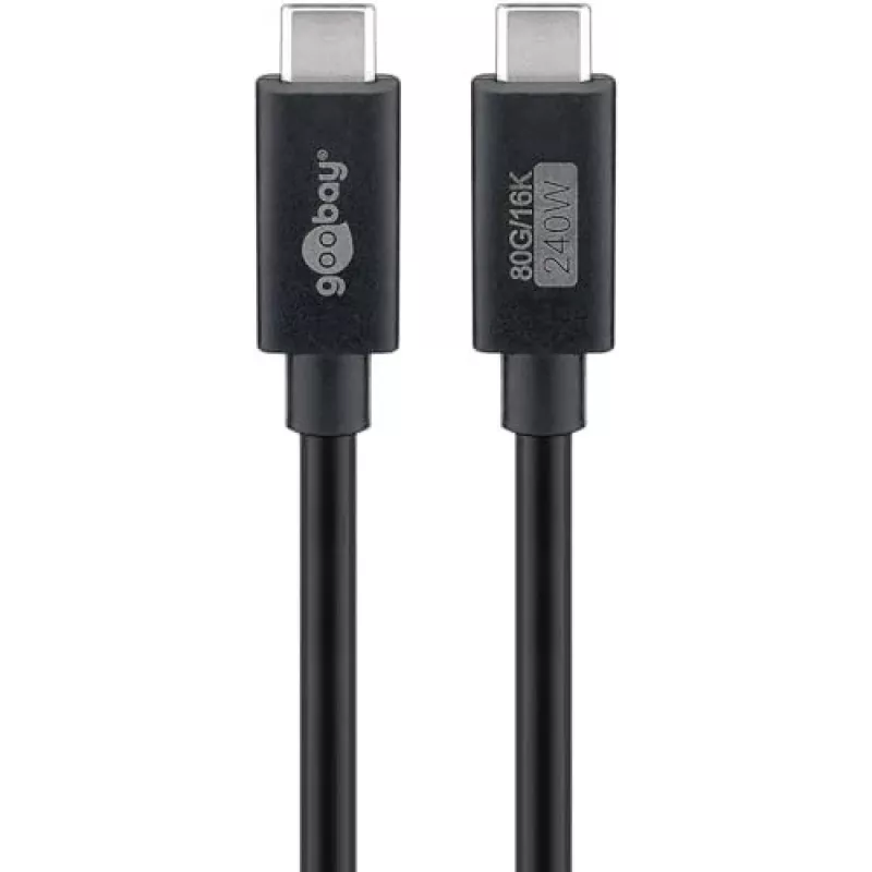 USB-C laidas WENTRONIC USB4 Gen4 1,2 m – palaiko 16k@60Hz ir 4K@120Hz