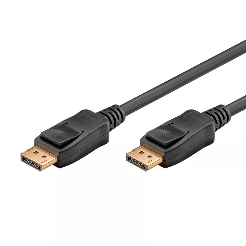 Essential Cable DisplayPort kištukas > DisplayPort kištukas, 8K / 120Hz (juoda, 1 metras, 40 Gbit/s, DisplayPort 2.0 / 2.1)
