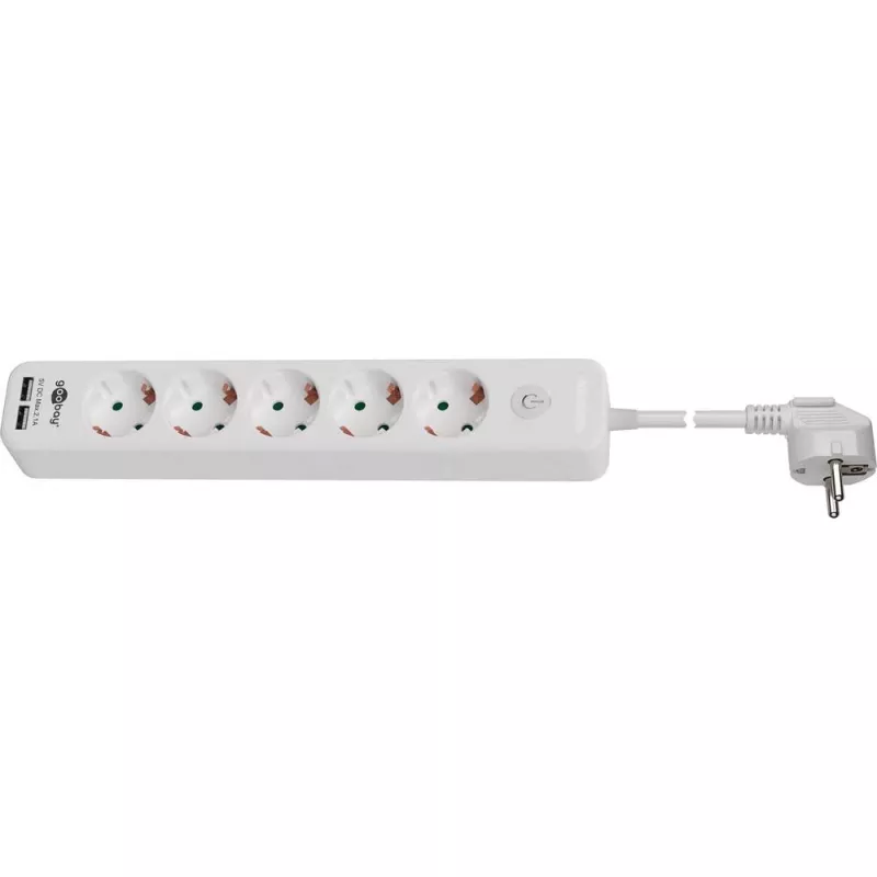 Goobay 5 jungčių ilgintuvas su jungikliu ir USB prievadais