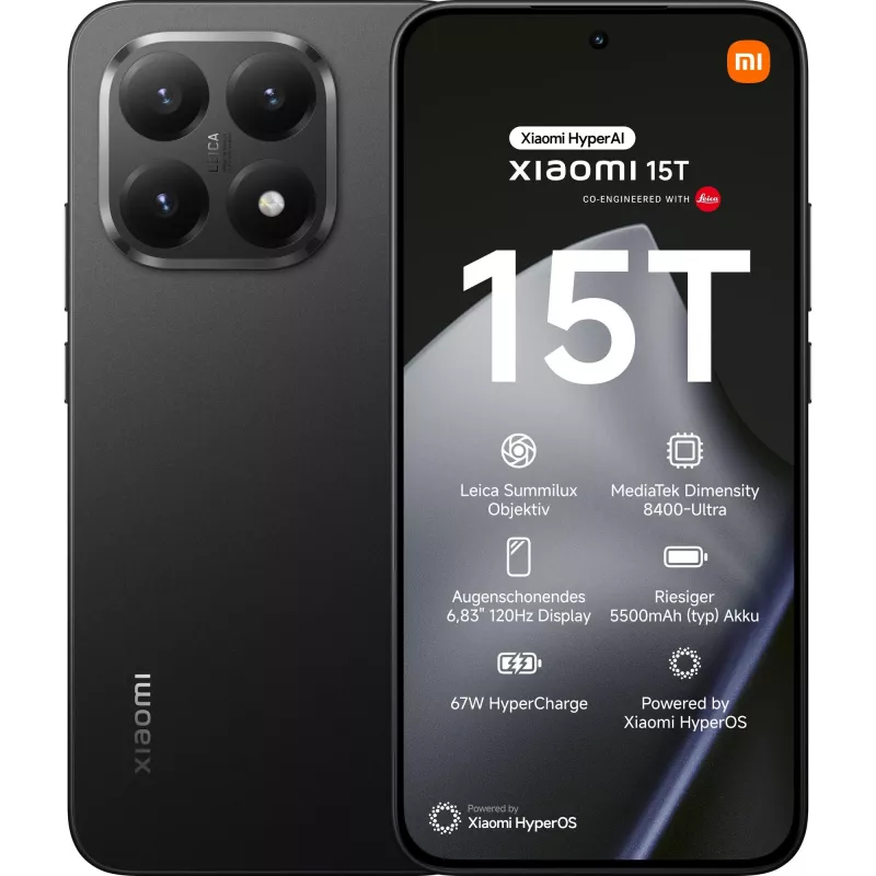 Išmanusis telefonas Xiaomi 15T 6,83 colio 12 GB 512 GB Juodas