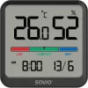 Vidaus temperatūros ir drėgmės jutiklis SAVIO CT-01/B pastatomas, LCD, -10–55°C, 10–99% RH, CR2032