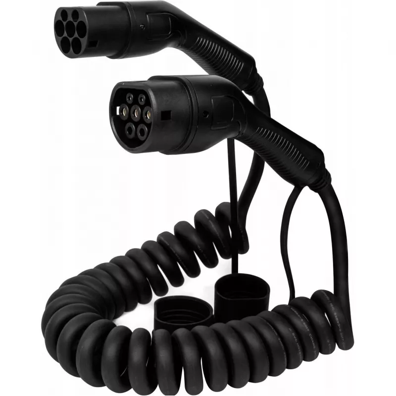 Įkrovimo kabelis DEFENZO SPIRO AC11 5 m, USB Type-C greitasis įkrovimas, 2 tipo transporto priemonės jungtis, 11 kW, IP55