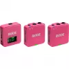 Belaidis mikrofonas RODE Wireless GO III Pink — kompaktiška dviejų kanalų siųstuvų ir imtuvo sistema