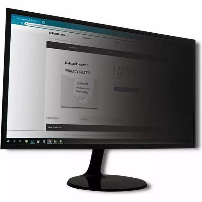 Qoltec 51064 BDAR privatumo plėvelė monitoriui, 27 colių (68,6 cm), 16:9