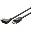 Kabelis DisplayPort Kištukas 90° > DisplayPort Kištukas, 8K / 144Hz (juodas, 2 metrai, 1 kištukas 90° šoninis, 54 Gbit/s, DisplayPort 2.0 / 2.1)