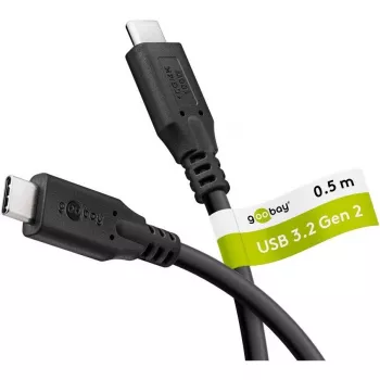 Goobay USB-C laidas, USB 3.2, 100 W, 10 Gbit/s, Power Delivery, 0,5 m