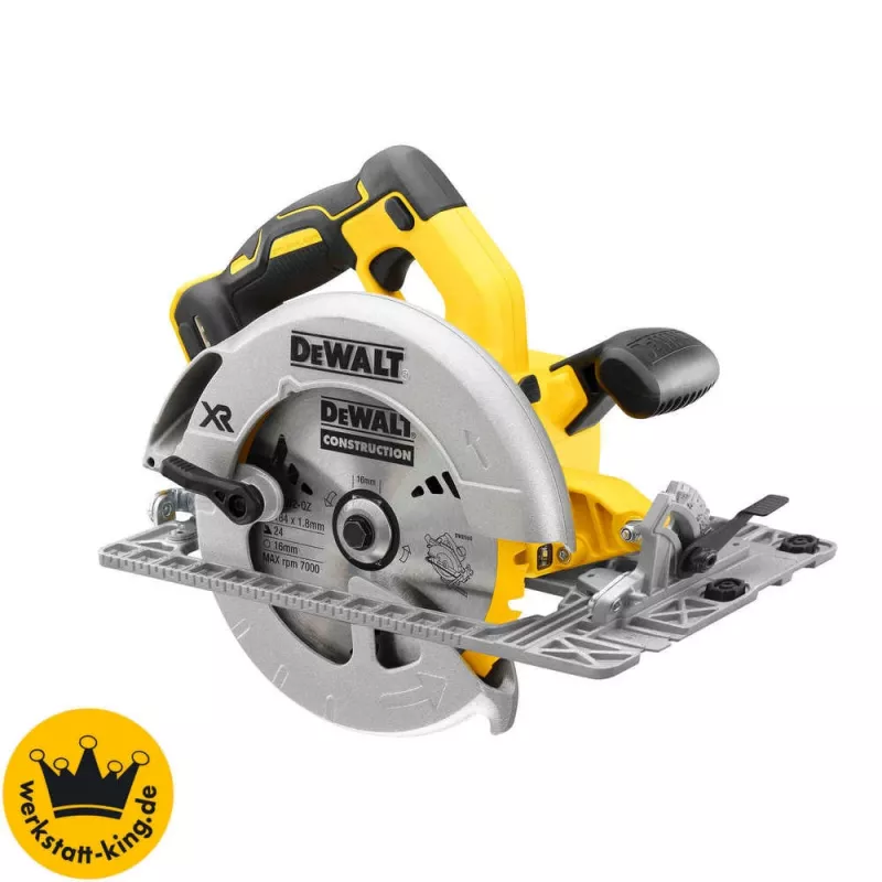 Diskinis pjūklas DeWALT DCS572NT — 18 V Li‑Jon, bešepetėlis, 184 mm diskas, 58 mm gylis (90°), 57° nuožulna