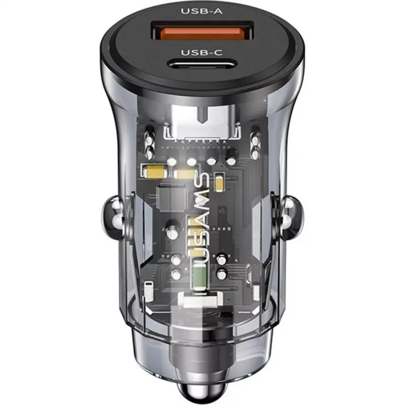 Automobilinis įkroviklis usams CC164CC01 30W su 1×USB-A ir 1×USB-C greitajam įkrovimui