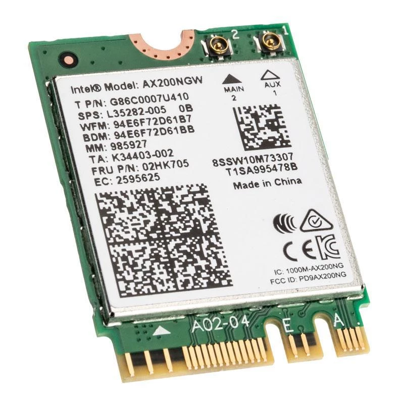 Intel AX200.NGWG.NV Wi-Fi 6 adapteris PCIe 2400 MBit/s