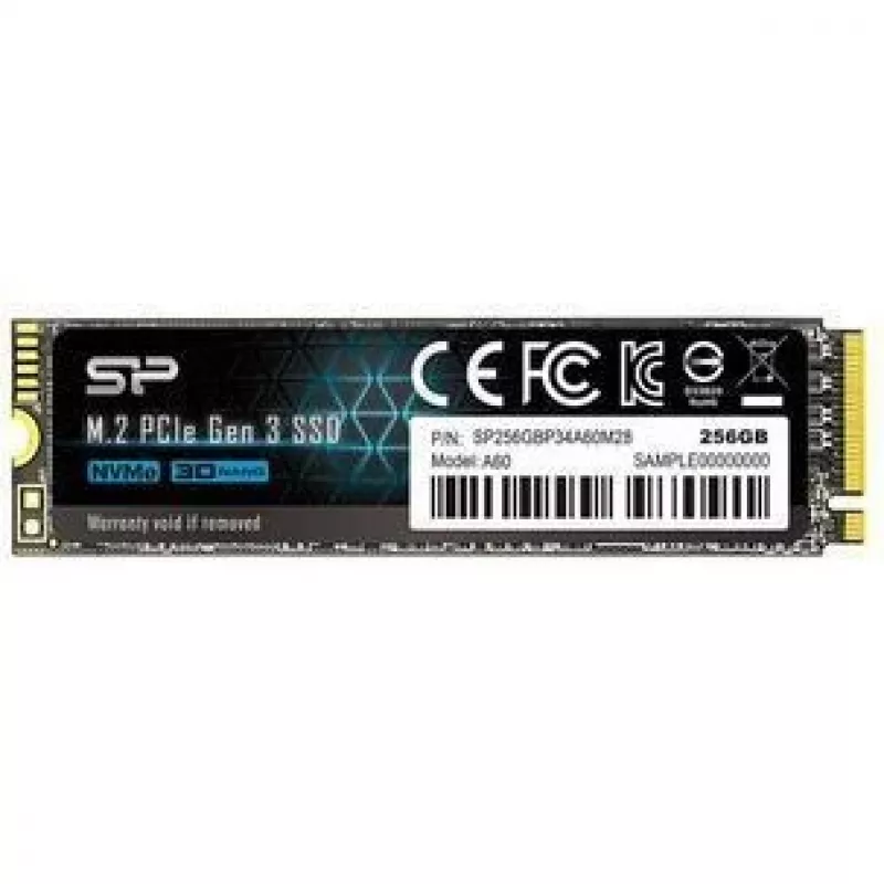 M.2 NVMe SSD Silicon Power P34A60 256GB – PCIe Gen3x4, 2200/1600 MB/s, M.2 2280